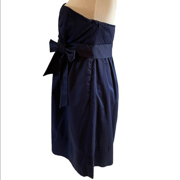 Bill Levkoff Navy Formal Strapless Sweetheart Neckline Dress || SZ 12 - Picture 11 of 12
